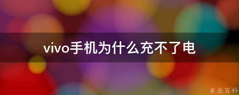 vivo手機為什么充不進去電