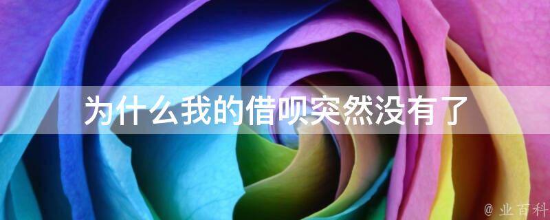 為什么借唄突然沒有了