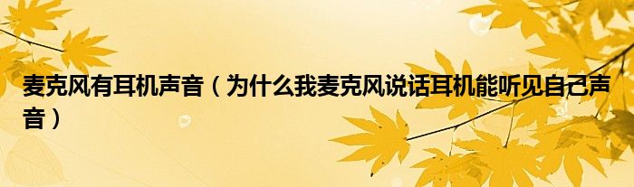 為什么麥克風說話沒聲音