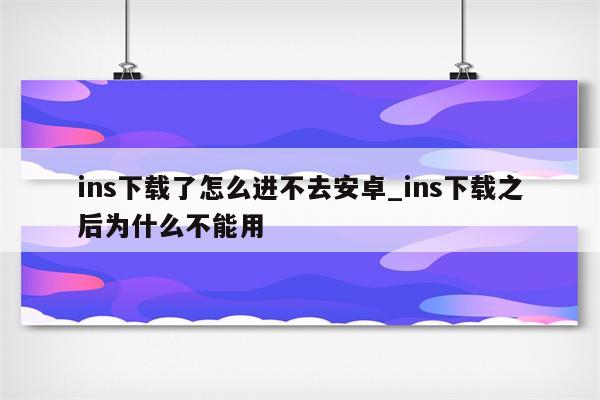 ins為什么不能用